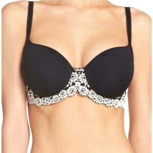 NEW Wacoal Embrace Lace Contour Bra Black White Size 32C